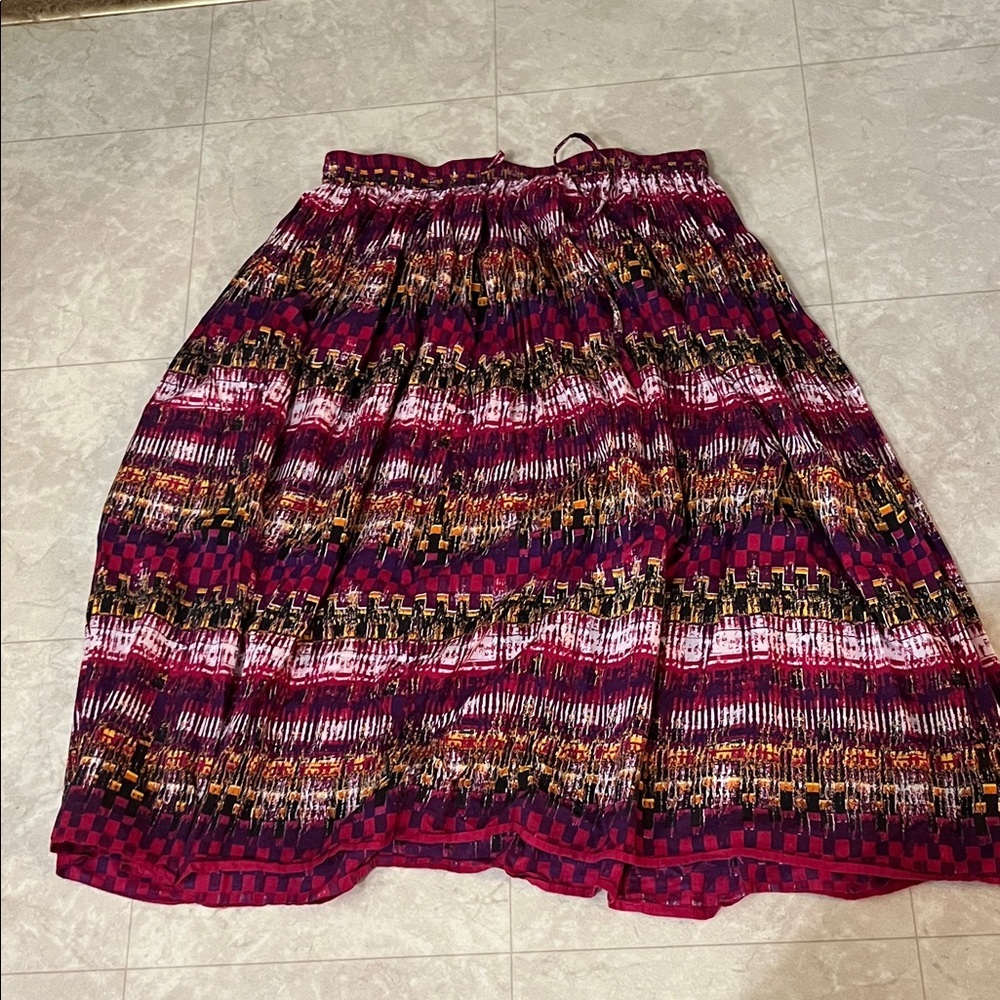 Lane Bryant Vibrant Multicolor Midi Skirt 14/16
